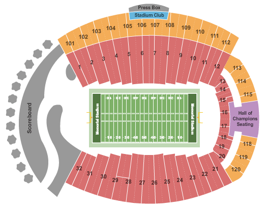 Merchants Bank Field At Memorial Stadium Indiana Seating Chart